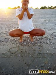 pornstar adele alluring blonde female friend having laugh on seashore 11 188x250