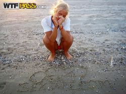 pornstar adele alluring blonde female friend having laugh on seashore 13 250x188