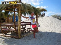 pornstar adele alluring blonde female friend having laugh on seashore 4 250x188