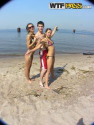 pornstar dasi west two novice bitches having laugh fortunate man on seaside 1 188x250