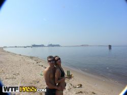 pornstar dasi west two novice bitches having laugh fortunate man on seaside 4 250x188