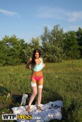 pornstar erika bellucci beautiful bimbo strips her garments within the outdoors 11 167x250
