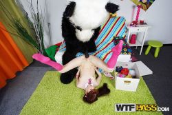 pornstar selena sizzling schoolgirl teen her muff fucked through panda strapon 15 250x167