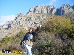 pornstar viktoria lusty brunette female friend posing bare nature along her bf 13 250x188